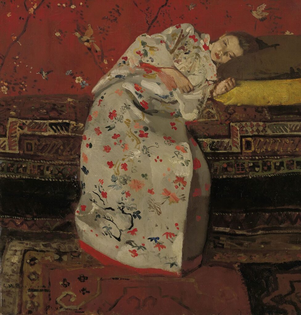 Breitner : Fille en kimono blanc