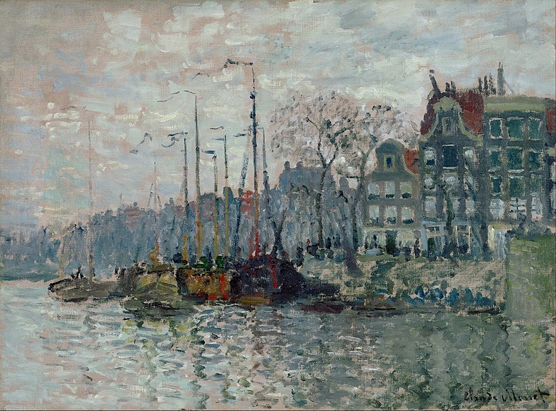 Monet : Vue sur la Prins Hendrikkade et la Kromme Waal à Amsterdam