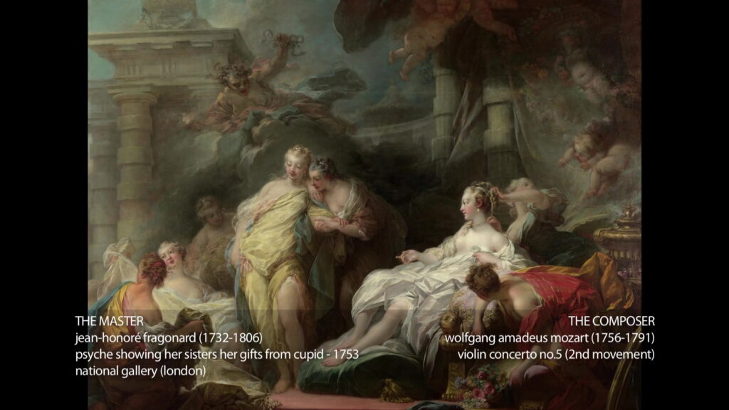 Fragonard & Mozart - Psyche showing her siters her gifts from cupid